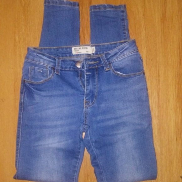Encore Blue Wash Denim Skinny Jeans Sz 0 - Picture 1 of 3
